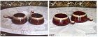 McCOY POTTERY SET OF 4 BROWN DRIP INDIVIDUAL SIZE CASSEROLES