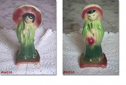 Shawnee Pottery Oriental Girl and Boy Figurines