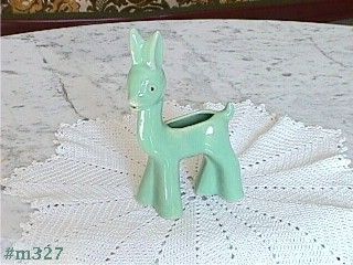 Shawnee Pottery Green Fawn Deer Planter