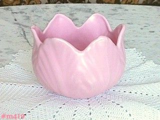 Vintage Pottery Pink Tulip Planter