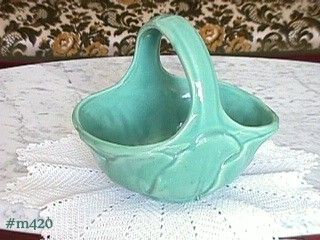 Vintage Pottery Basket Planter