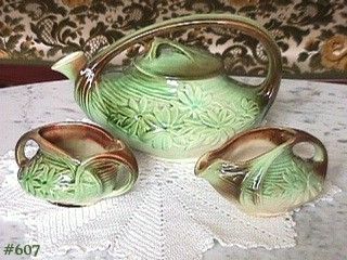 McCoy Daisy Tea Set Teapot Creamer Sugar