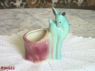 Shawnee Pottery Blue Deer by Stump Planter