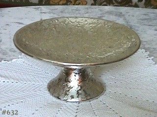 McCoy Pottery Silver Brocade Pedestal Candy Dish