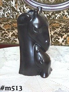 Shawnee Pottery Mother Giraffe with Baby Matte Black