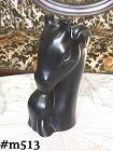 Shawnee Pottery Mother Giraffe with Baby Matte Black