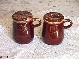 McCoy Pottery Brown Drip Shaker Set