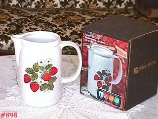 McCoy Pottery Strawberry Country Pitcher Mint in Original Box