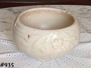 Vintage McCoy Pottery Matte White Leaves and Berries Hanging Planter