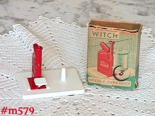 WITCH BRAND NEEDLE THREADER MADE IN WEST GERMANY MINT IN ORIGINAL BOX