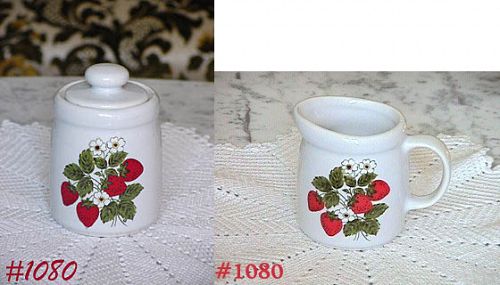 McCoy Pottery Strawberry Country Creamer and Sugar