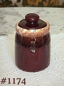 McCOY POTTERY -- BROWN DRIP SUGAR WITH LID