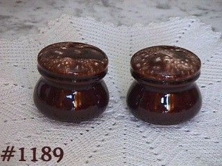 McCoy Pottery Brown Drip Stubby Salt and Pepper Shaker Set