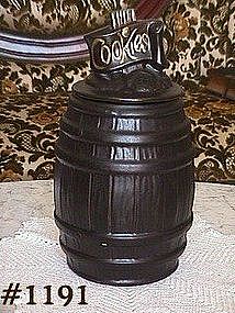 McCOY POTTERY -- BLACK BARREL COOKIE JAR