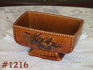 McCOY POTTERY VINTAGE ANTIQUE CURIO GLOSS BROWN PLANTER