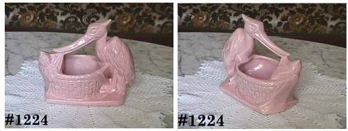 McCoy Pottery Pink Stork with Baby Planter