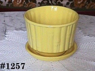 McCOY POTTERY BRIGHT YELLOW HORTICULTURE 5 3/8 INCHES TALL FLOWERPOT