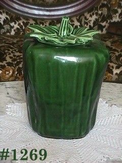 McCOY POTTERY -- GREEN PEPPER COOKIE JAR