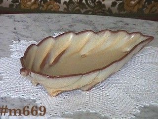 Frankoma Pottery Leaf Shape Dish