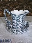 McCoy Pottery Blue Country Pitcher and Bowl