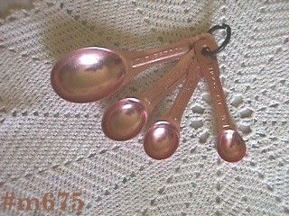 Vintage Pink Aluminum Measuring Spoon Set