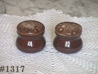 McCoy Pottery Brown Drip Stubby Salt and Pepper Shaker Set