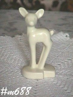 METLOX POTTERY MATTE WHITE DEER FIGURINE BY CARL ROMANELLI