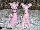 LEFTON TALL SPAGHETTI CAT AND DEER VASES!