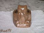 FRANKOMA POTTERY VINTAGE OWL SATIN BROWN PLANTER