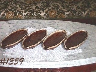 McCOY POTTERY SET OF 4 BROWN DRIP CORN ON THE COB PLATES