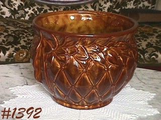 McCoy Pottery Leaves and Diamonds Large Jardiniere