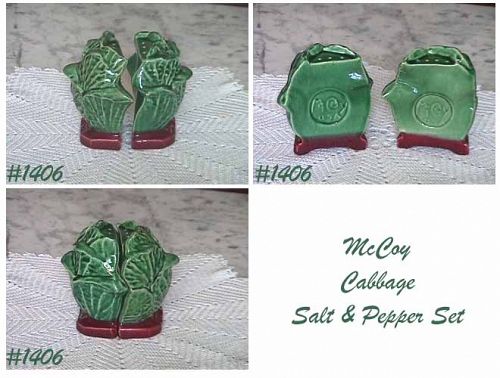 Vintage McCoy Cabbage Shape Shaker Set