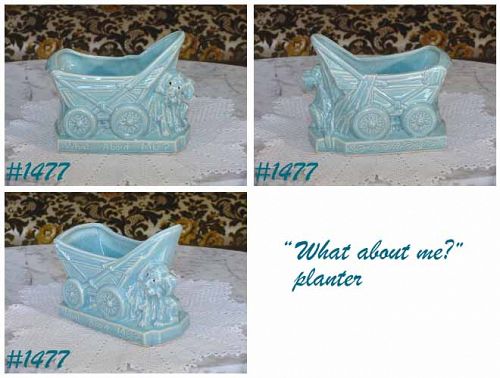 McCoy Pottery What About Me Blue Nursery Planter