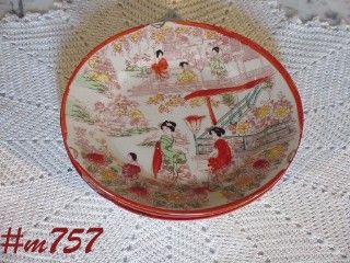 Geisha Girl Porcelain Sandwich Dessert Plates Lot of Three