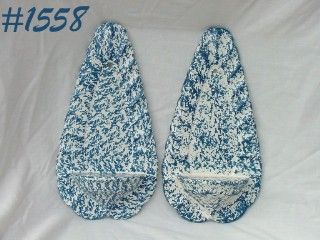 McCOY POTTERY SET OF TWO BLUE COUNTRY WALL SCONCES WALL SHELVES