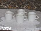McCOY POTTERY SET OF 4 CUPS ALL WHITE NO DESIGNS