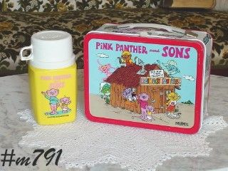 VINTAGE PINK PANTHER AND SONS LUNCHBOX AND THERMOS