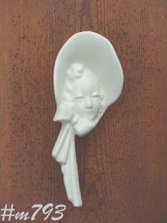 Haeger Pottery Lady in Bonnet Wall Pocket Matte White