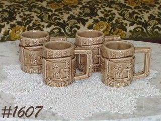 McCoy Pottery Western Ware Mugs Set of 4