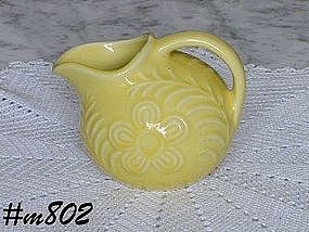 SHAWNEE POTTERY -- FLOWERS AND FERN CREAMER (YELLOW)