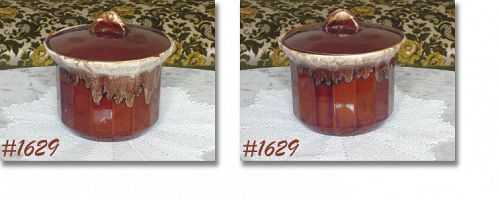 McCoy Pottery Brown Drip Covered Pot with Original Label