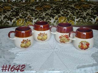 McCoy Pottery Fruit Festival Mugs Set of 4