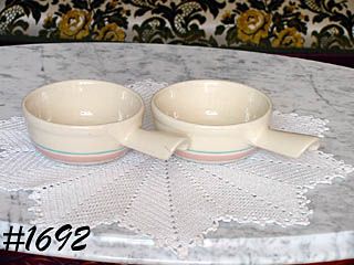 McCoy Pottery Two Pink and Blue Casseroles