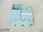 SHAWNEE POTTERY -- TRAIN ENGINE PLANTER (BLUE)