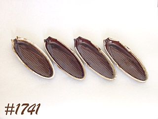 McCOY POTTERY -- BROWN DRIP CORN PLATES (4)