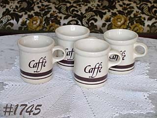 McCOY POTTERY SET OF 4 PASTA CORNER CAFFE CUPS