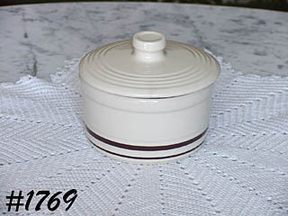 McCOY POTTERY -- STONECRAFT BROWN STRIPE COVERED MARGARINE CONTAINER