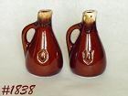 McCoy Pottery Brown Drip Vinegar and Oil Cruet Set