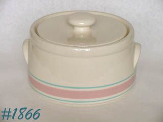 McCoy Pottery Pink and Blue Stonecraft Casserole
