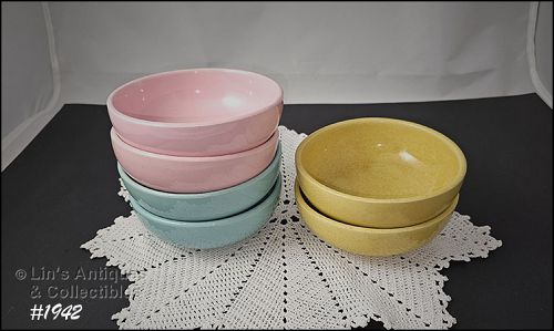 McCoy Pottery Six Cereal Bowls Assorted Colors